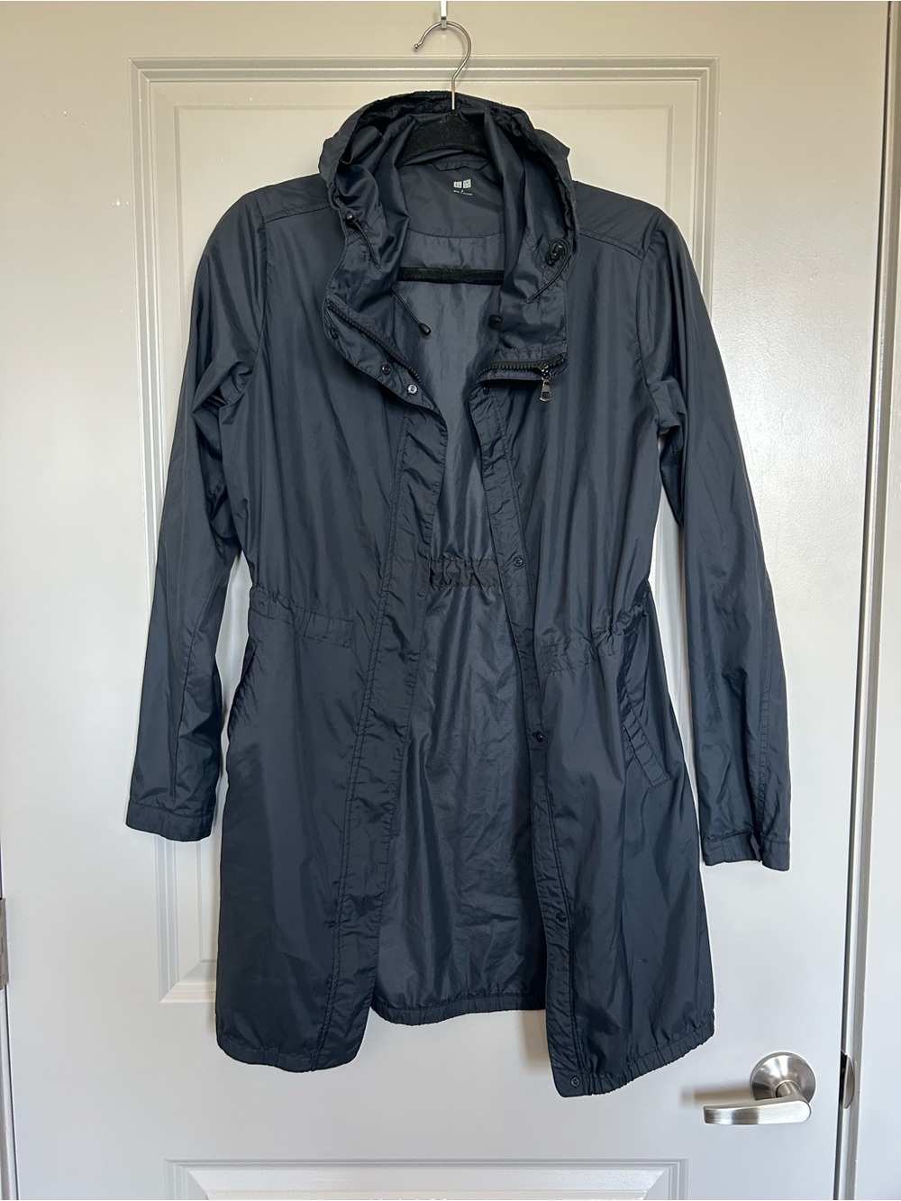 Uniqlo Women’s Dark Navy Hooded Trench Coat